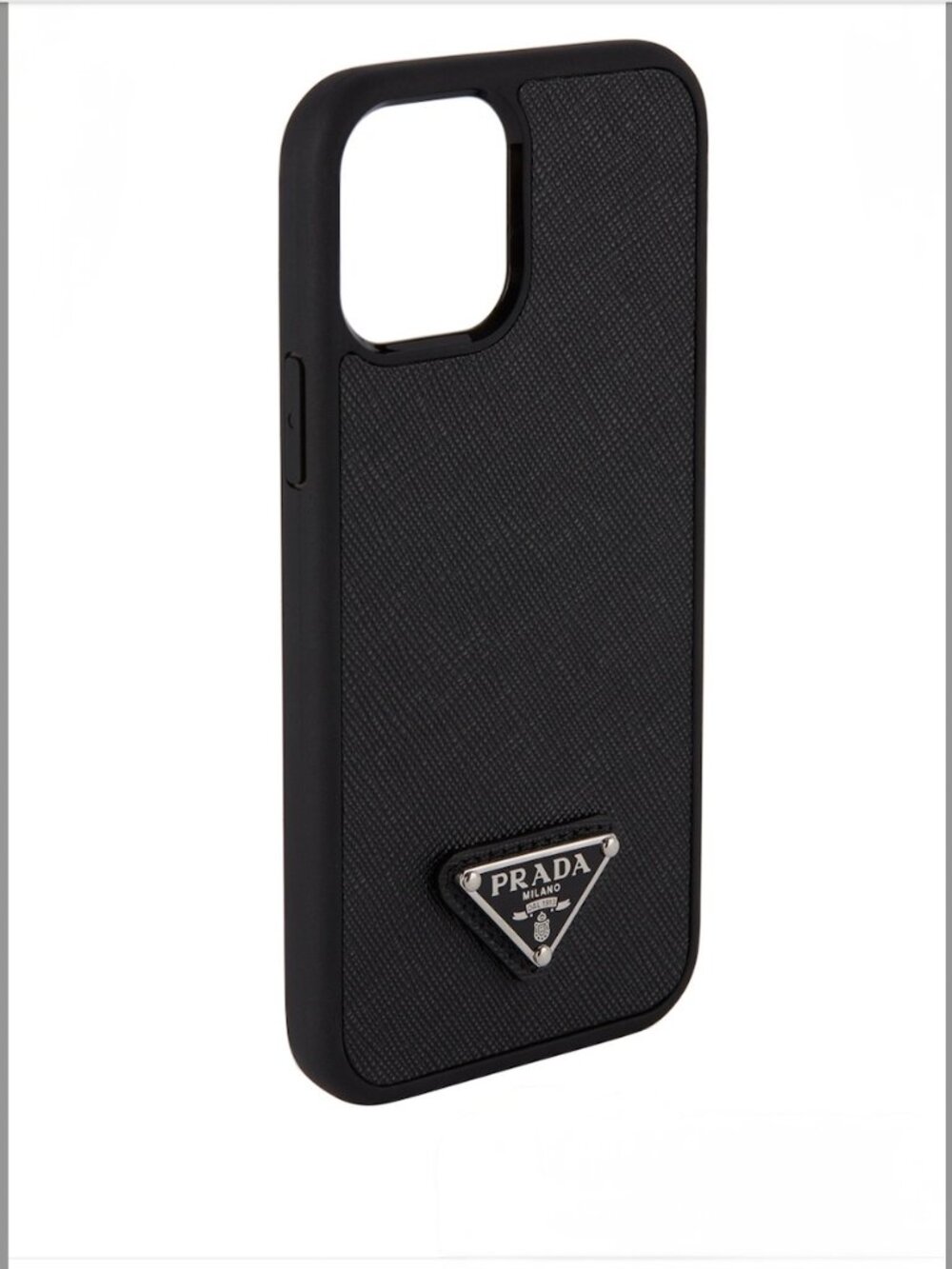Prada Black Triangle Logo iPhone 12/12 Pro Case w/ Case and Authenticity Card